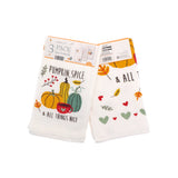 Pumpkin Spice Cotton Tea Towels - Pack of 3, Assorted Autumn Designs