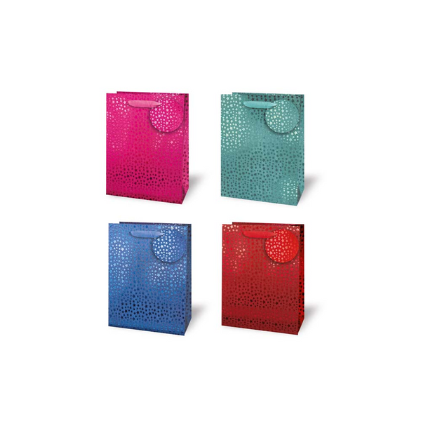 Small Metallic Star Gift Bag - Assorted Colours, Tag and Handles