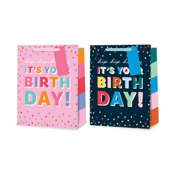 Birthday Confetti Gift Bag - Medium, Assorted Designs, Gift Tag Included