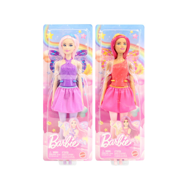 Barbie Core Fairy Doll - Assorted Designs, Colourful Wings, Age 3 Years+