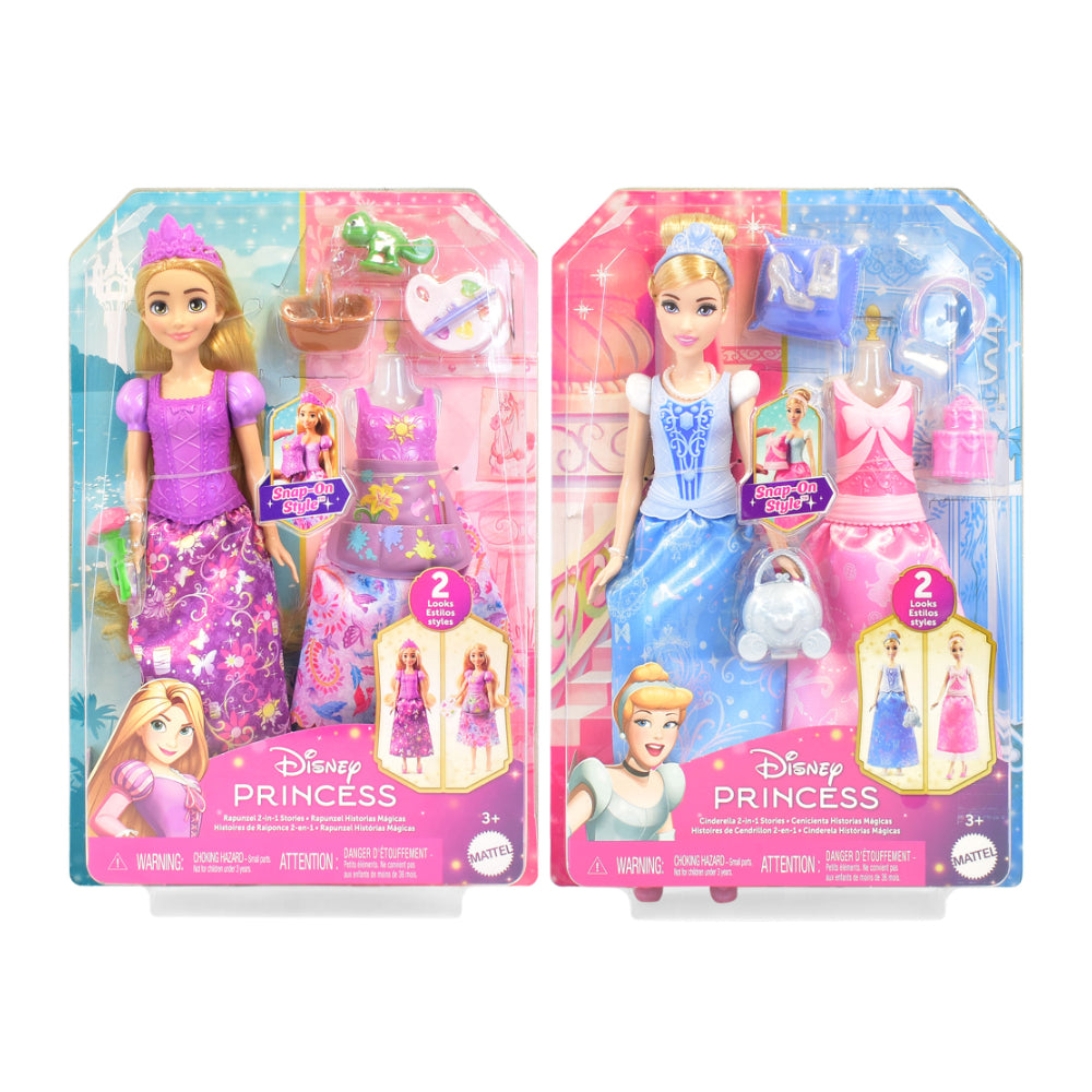 Disney Princess 2-in-1 Stories Fashion Doll - Assorted Designs, Ages 3+