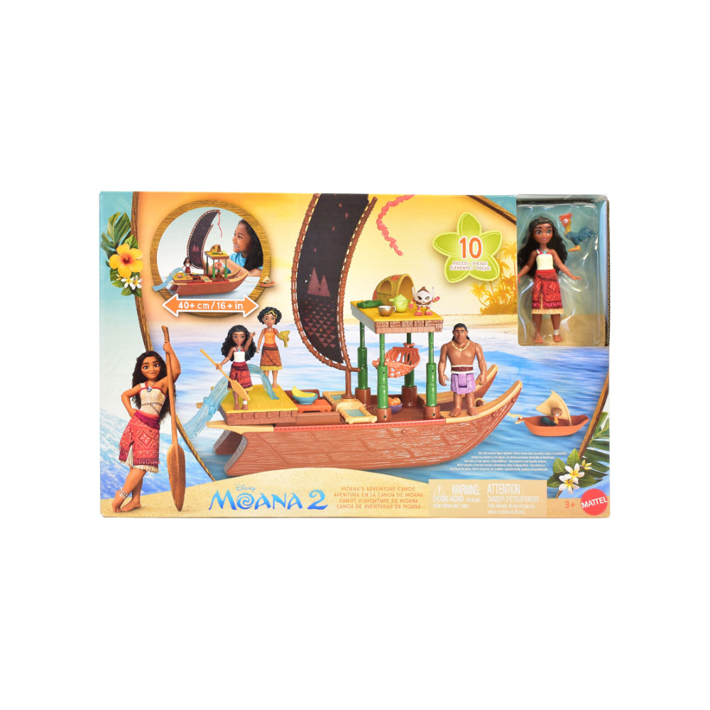 Disney Princess Moana Adventure Canoe Playset - Doll, Hei Hei, 40+ cm