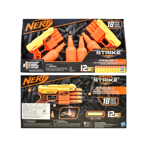 Nerf Alpha Strike Fang QS-4 Dual Target Blaster Set - 12 Darts, Ages 8+