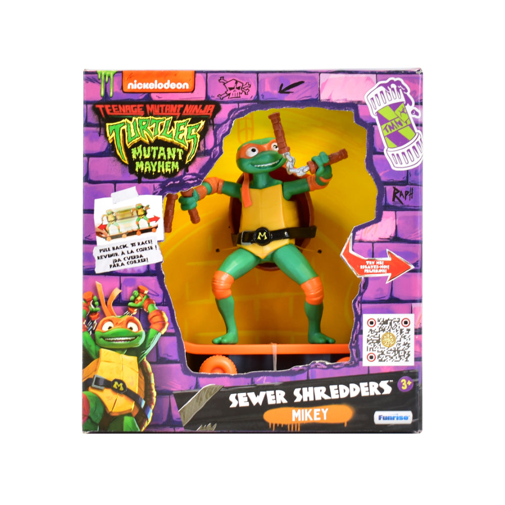 TMNT Mutant Mayhem Michelangelo Sewer Shredder Toy - Pull Back Action