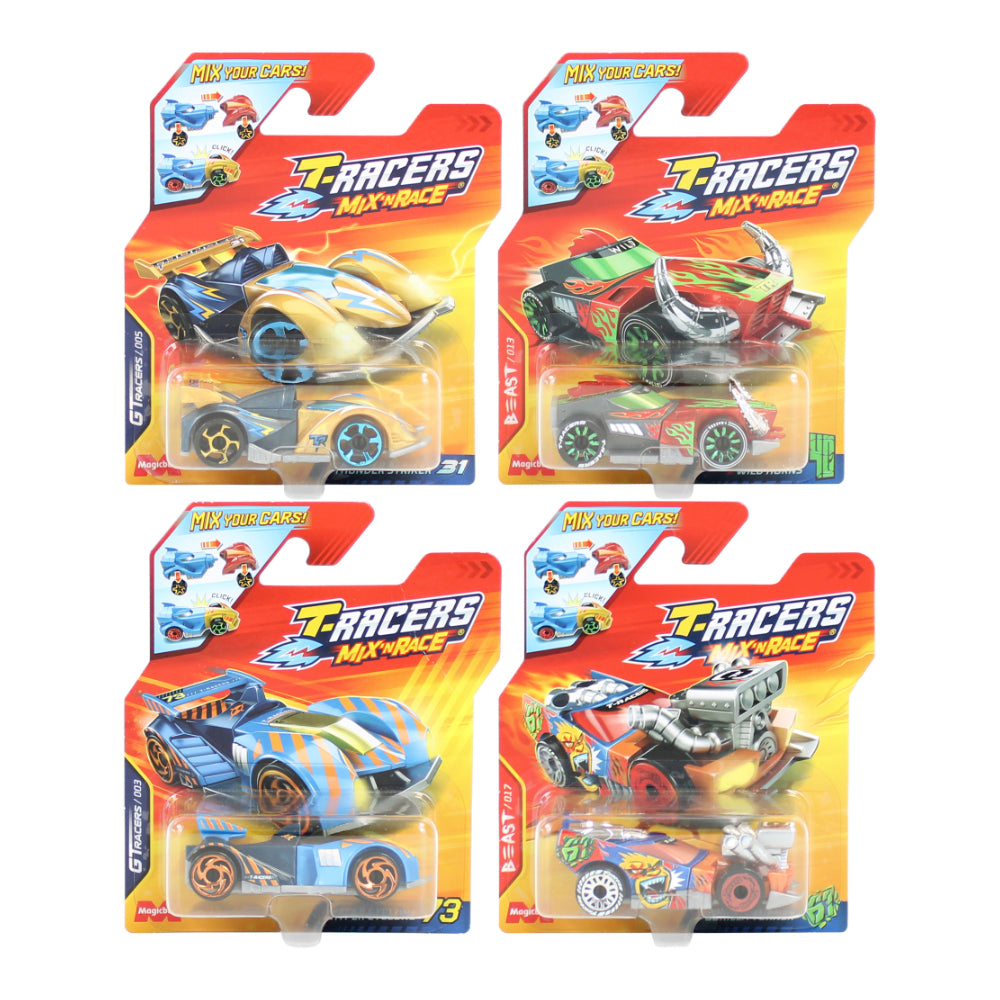 T-Racers Mix’n Race Collectible Racing Car - Pack of 1, Assorted Designs