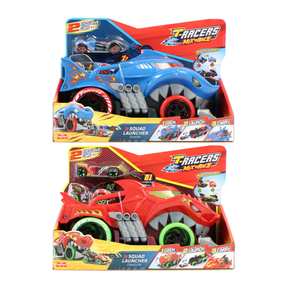 T-Racers Mix ’N Race Squad Toy Car Launcher - Assorted Designs, Two Cars