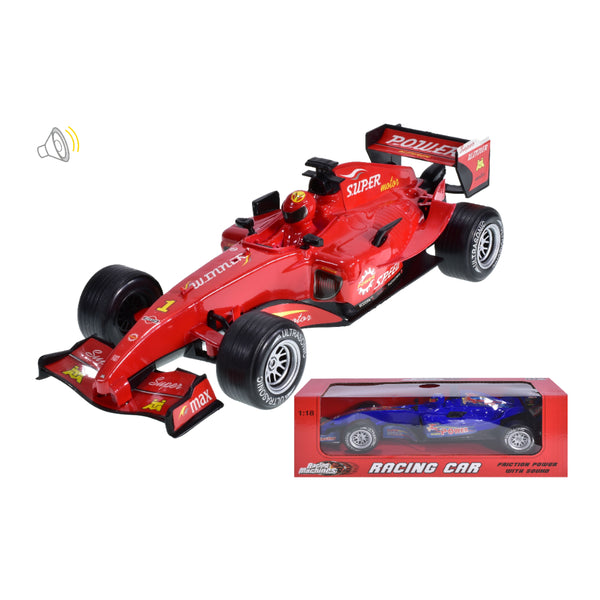 Plastic Racing Car with Sound Toy - 1:18 Scale, Assorted Colours and Designs
