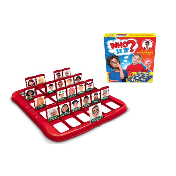 Who Is It Guessing Board Game - 2 Players, Flip-Down Character Tiles