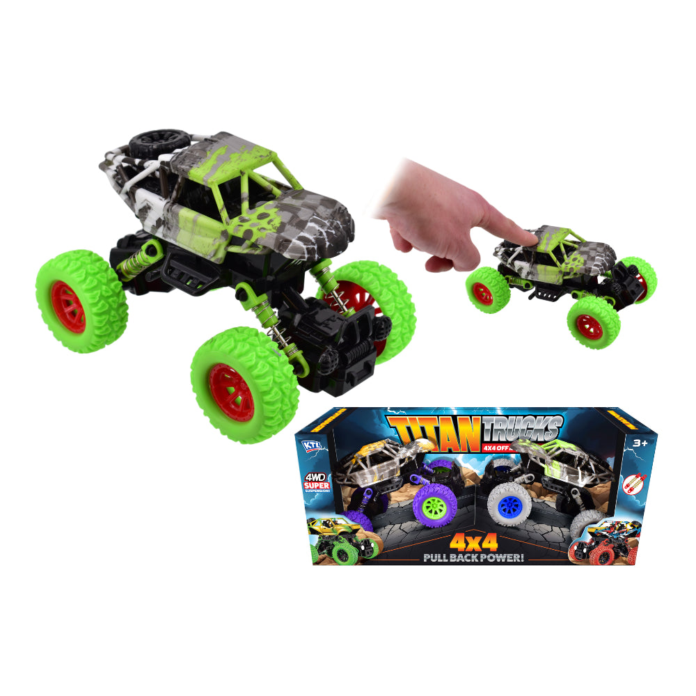 Off-Road Monster Trucks 2 Piece Toy Set - Pull-Back, Assorted Designs