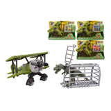 Jurassic Rescue Plane and Cage Toy Set - Dinosaur Figure, Assorted Designs