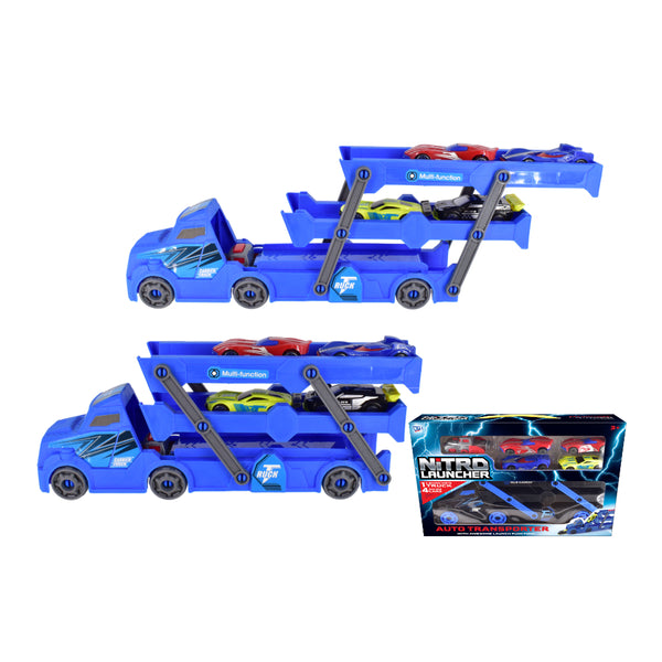Car Transporter Launcher Playset - 5 Cars, Assorted Colours and Designs