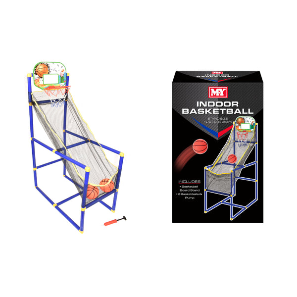 M.Y Indoor Basketball Arcade Game - 125 x 68 x 35cm, Balls and Pump