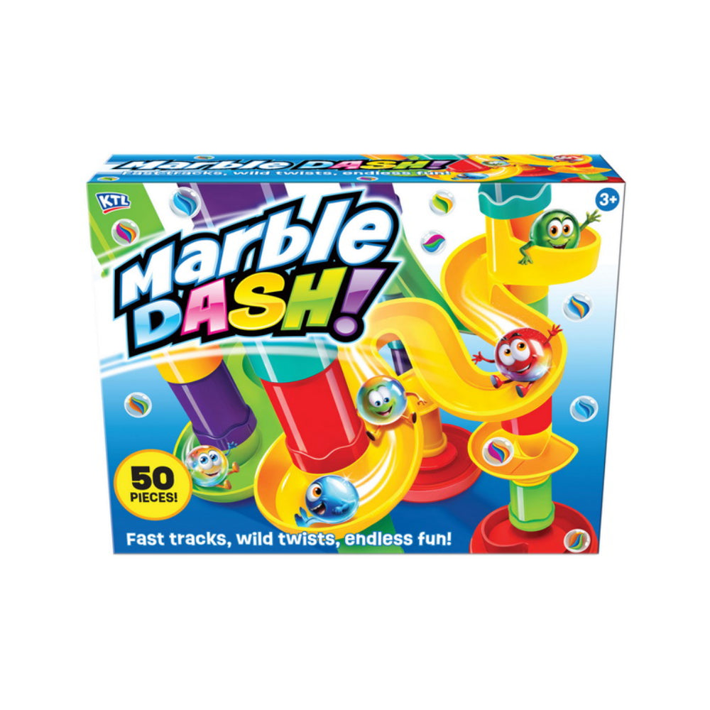 Large Marble Run Construction Toy Set - 50 Pieces, Assorted Colours