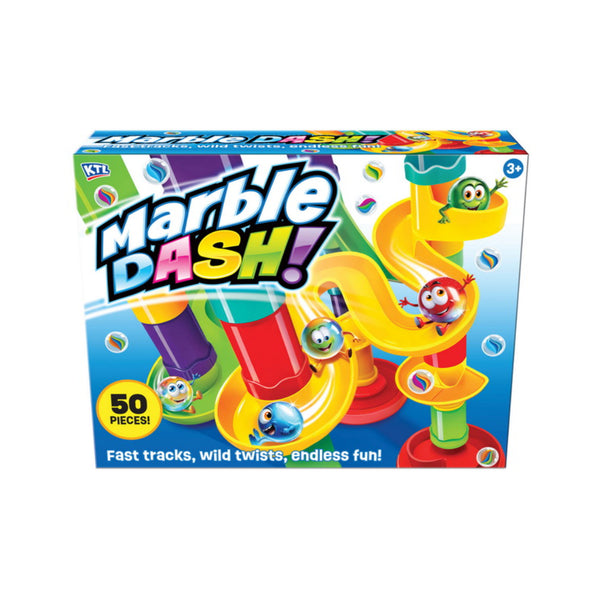Large Marble Run Construction Toy Set - 50 Pieces, Assorted Colours