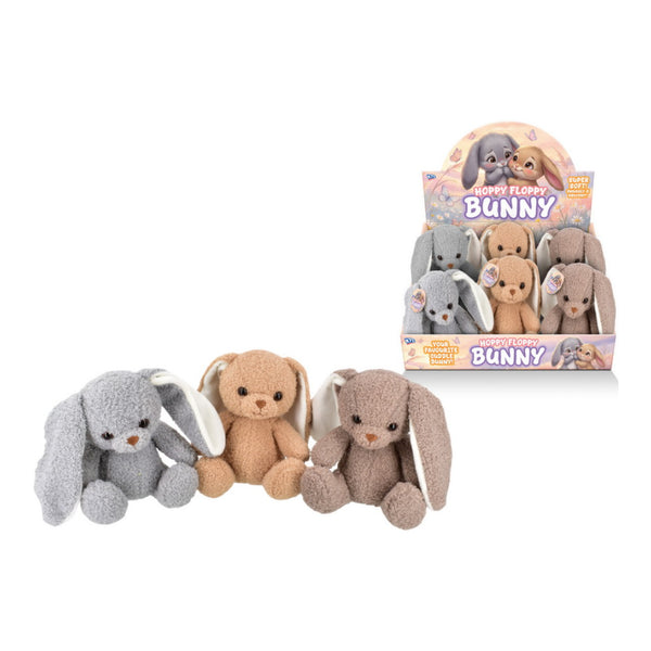 Long Ear Plush Bunny Soft Toy - 20cm, Assorted Colours, Floppy Ears