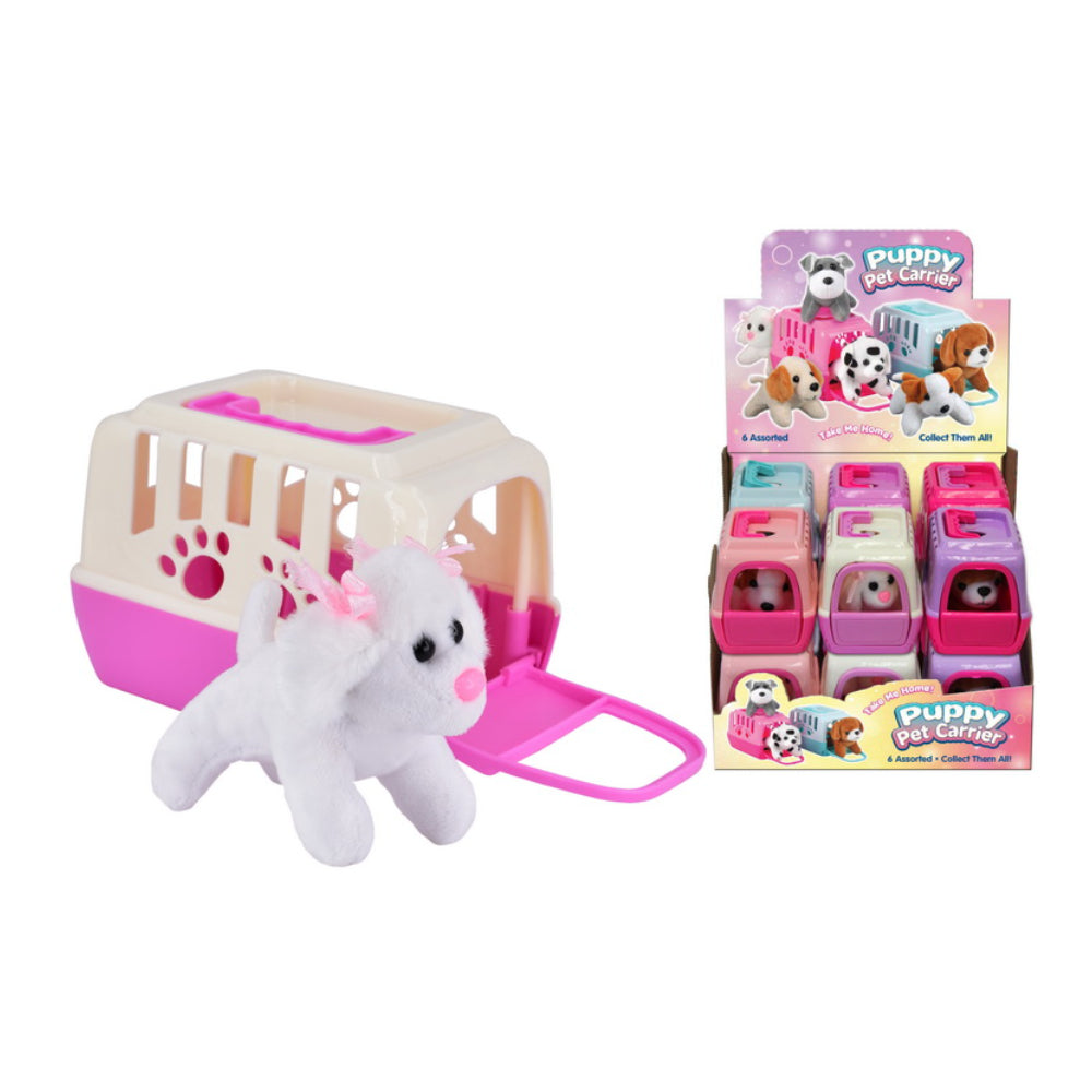 Plush Puppy Pet Carrier Toy - Assorted Colours and Designs