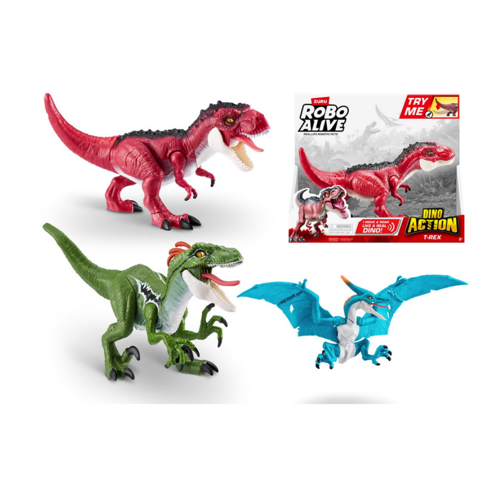 Robo Alive T-Rex, Raptor and Pterodactyl Dinosaur Toy - Assorted Designs