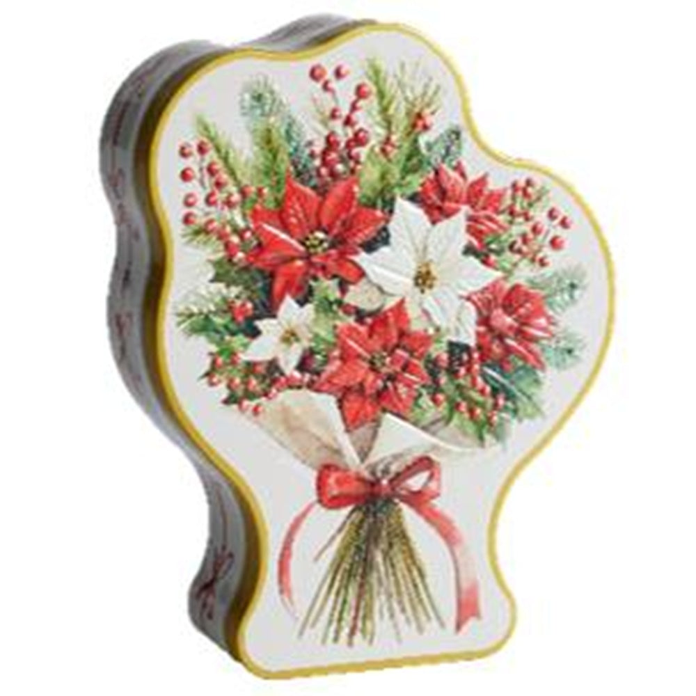 Christmas Flower Bouquet Macaron Cookie Tin | 130g