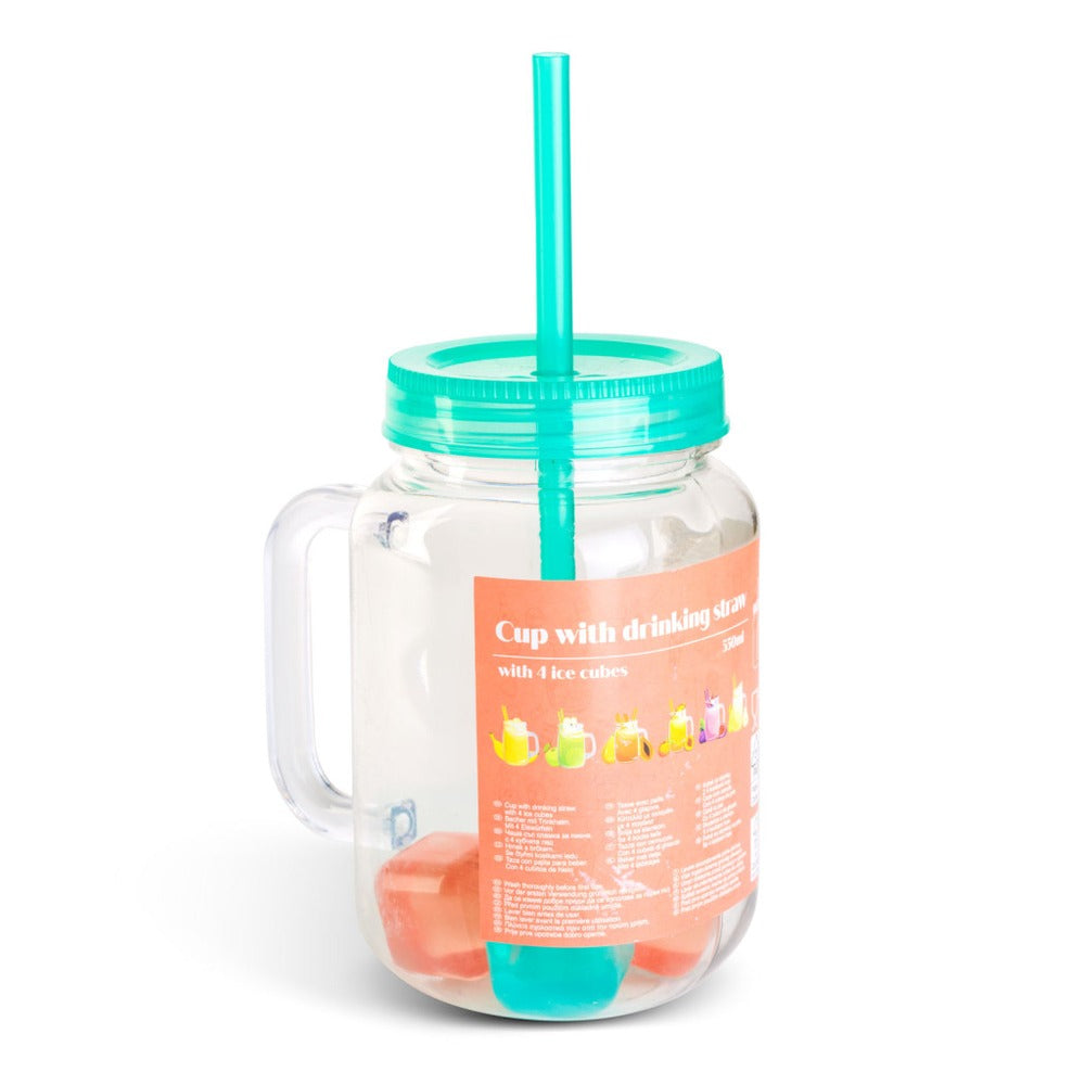 Mason Jar with Ice Cubes 550ml | Assorted Designs
