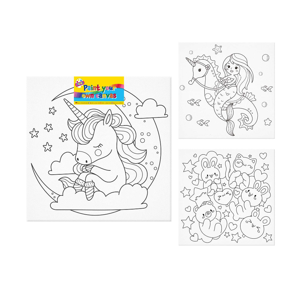 Paint Your Own Kids' Canvas Craft Kit - Assorted Fantasy Designs