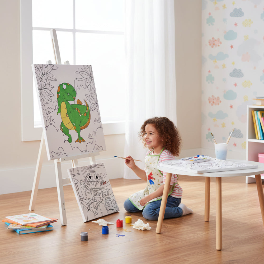 Paint Your Own Canvas Art Activity - Assorted Dinosaur, Robot and Space Designs