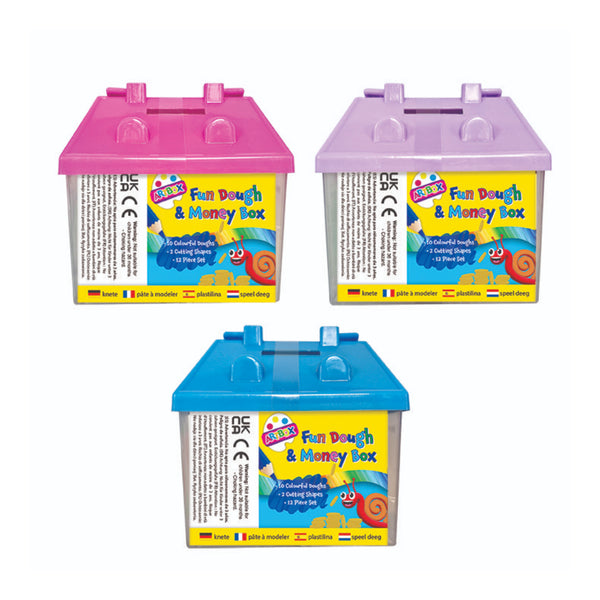 House Money Box and Modelling Dough Activity Kit - 12 Pieces, Assorted Colours