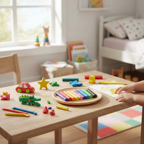 12 Piece Modelling Clay Set - Assorted Colours, Soft and Non-Toxic