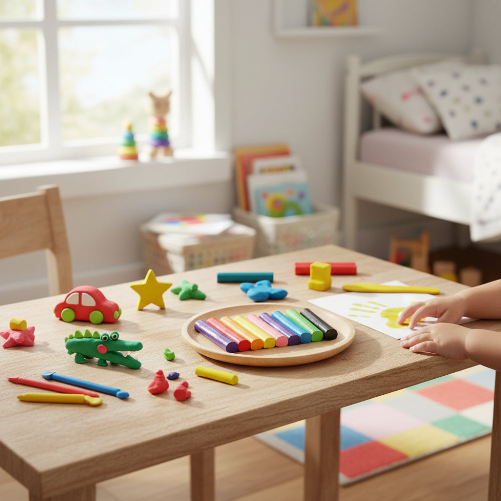 12 Piece Modelling Clay Set - Assorted Colours, Soft and Non-Toxic