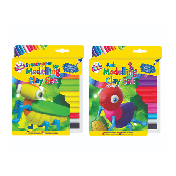 Grasshopper and Ant Modelling Clay Set - Assorted Designs, 12 Clay Sticks