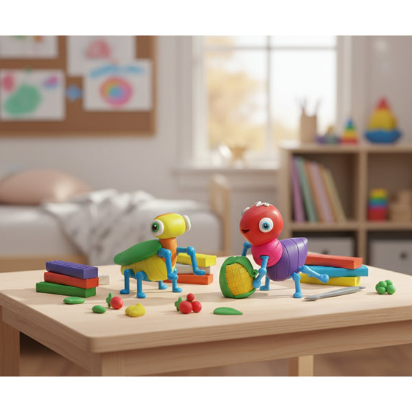 Grasshopper and Ant Modelling Clay Set - Assorted Designs, 12 Clay Sticks