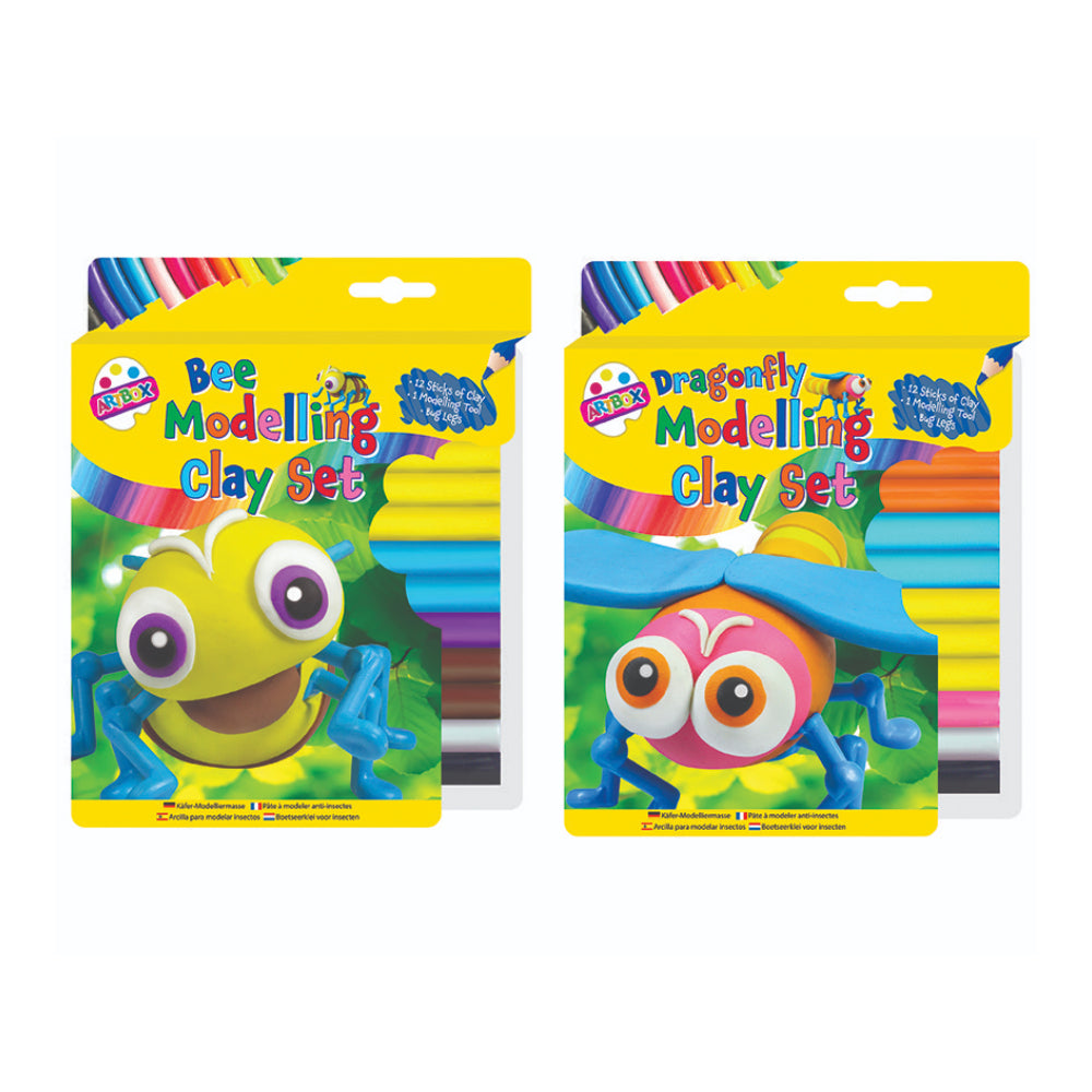 ARTOX Bee and Dragonfly Modelling Clay Toy Set - 12 Sticks, Assorted Colours
