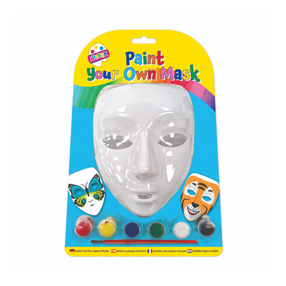 Paint Your Own Full-Face Mask Craft Kit - Assorted Paints and Brush
