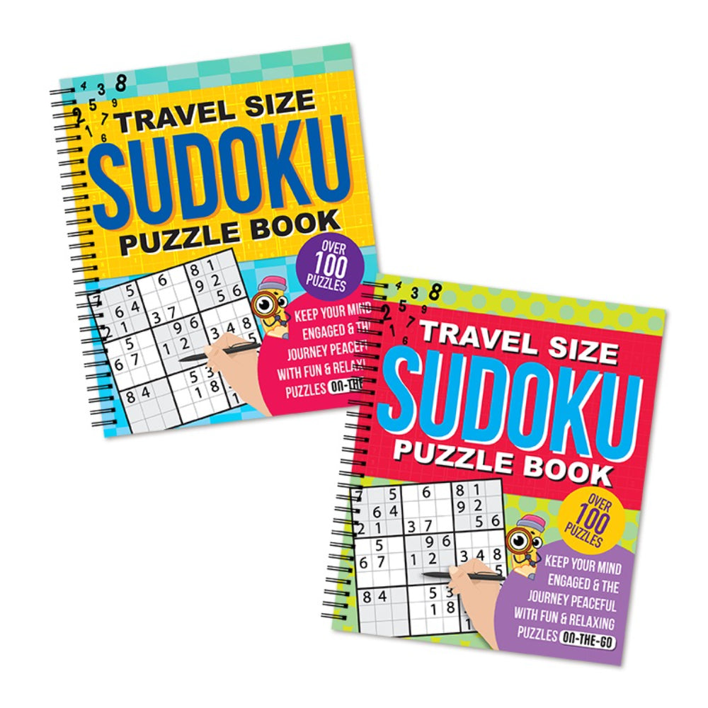 Travel Size Sudoku Puzzle Book - Over 100 Puzzles, Assorted Designs