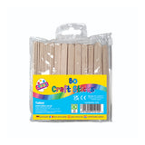 Plain Wooden Craft Sticks - Pack of 80, Natural, Rounded Ends
