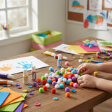 Artbox Coloured Pom Poms Craft Set - Pack of 200, Assorted Colours