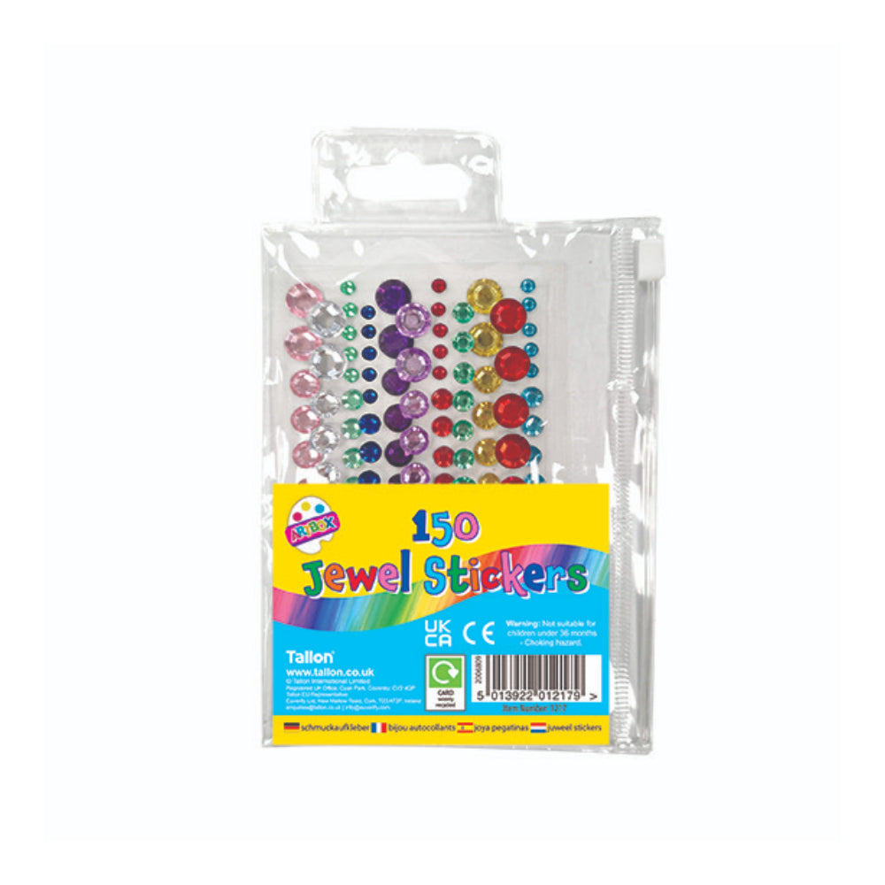Jewel Craft Stickers - 150 Pieces, Assorted Colours and Sizes