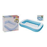 Inflatable Rectangular Kids Swimming Pool | Blue and White, 166cm
