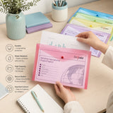 Classic A4 Assorted Polyfile Document Wallet | Button Closure, 150 Sheets