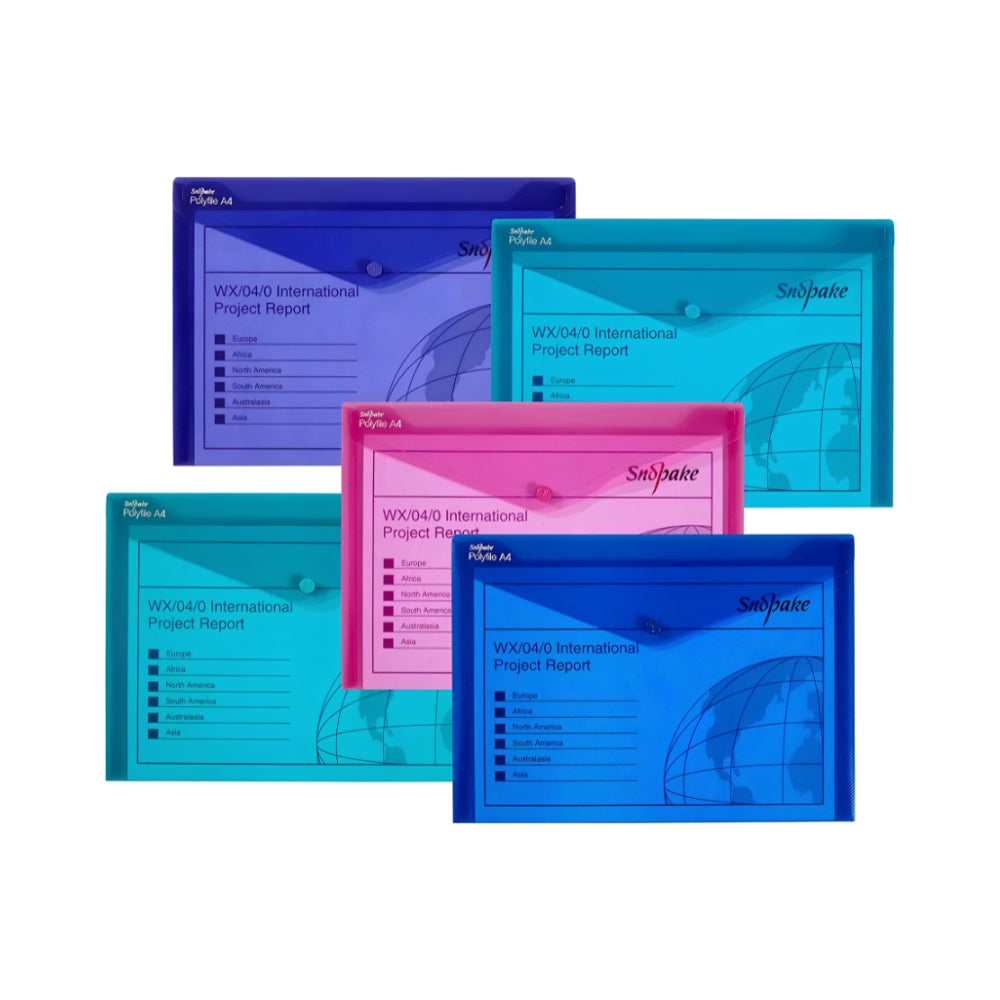 A4 Electra Polyfile Document Wallet | Assorted Colours, 150 Sheets