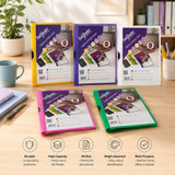A4 Clip File Document Folder | Assorted Bright Colours, Holds 30 Sheets
