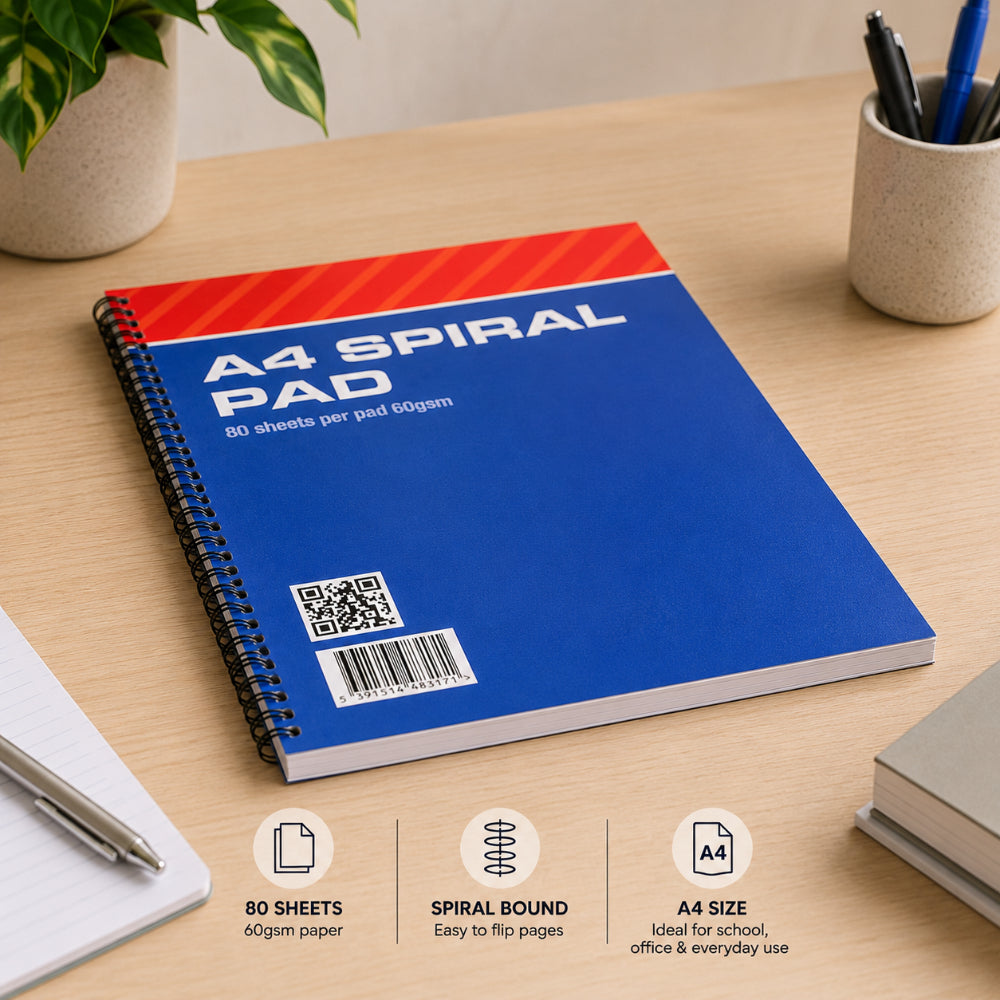 A4 Spiral Bound Writing Notebook Pad for Notes | 160 Pages
