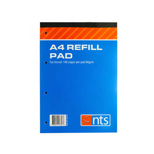 A4 Top Bound Refill Pad | 160 Pages, 60gsm, Pre-Punched, Blue Cover