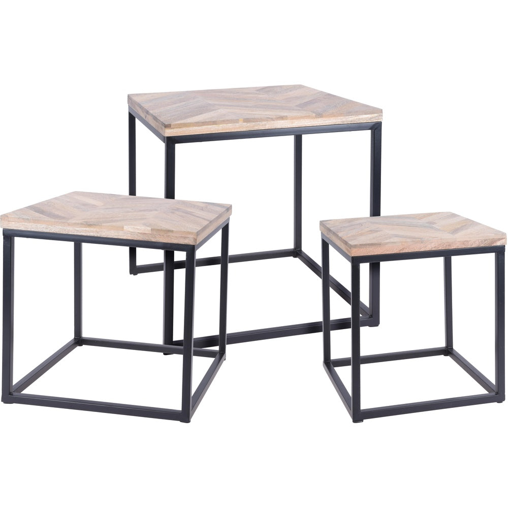 Mango Wood Nest of 3 Side Tables - Stylish & Versatile