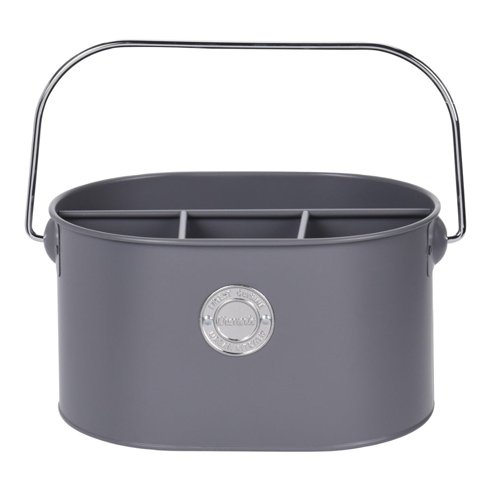 Metal Divided Cutlery Holder Caddy | Assorted Colours, Carry Handle