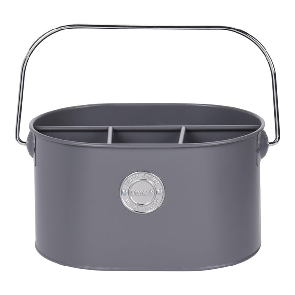 Metal Divided Cutlery Holder Caddy | Assorted Colours, Carry Handle
