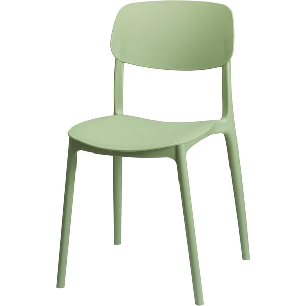 Light Green Stackable Dining Chair | Sage Finish, Armless Design
