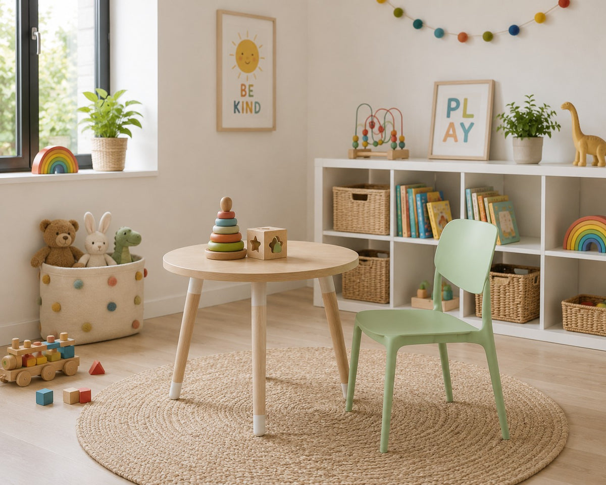 Light Green Stackable Dining Chair | Sage Finish, Armless Design