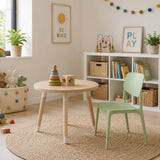 Light Green Stackable Dining Chair | Sage Finish, Armless Design