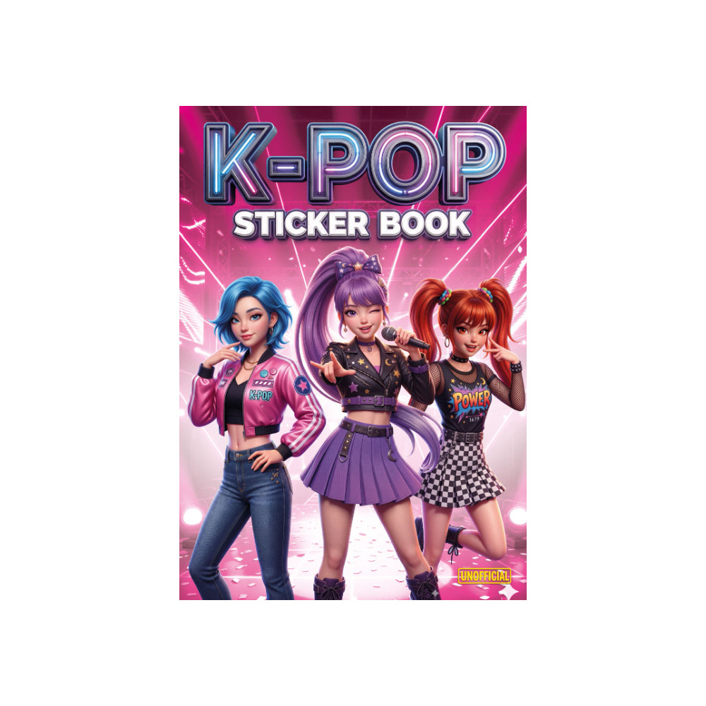 K-Pop Themed Sticker Book | Assorted Designs, Pink and Purple