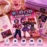 K-Pop Themed Sticker Book | Assorted Designs, Pink and Purple